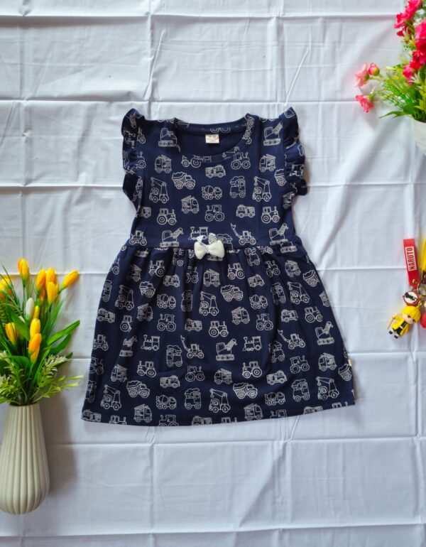 Girls frock (truck - blue)