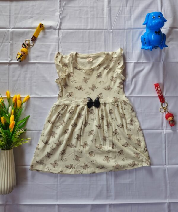 20250427_144440 Girls frock (Teddy bear - Beige)