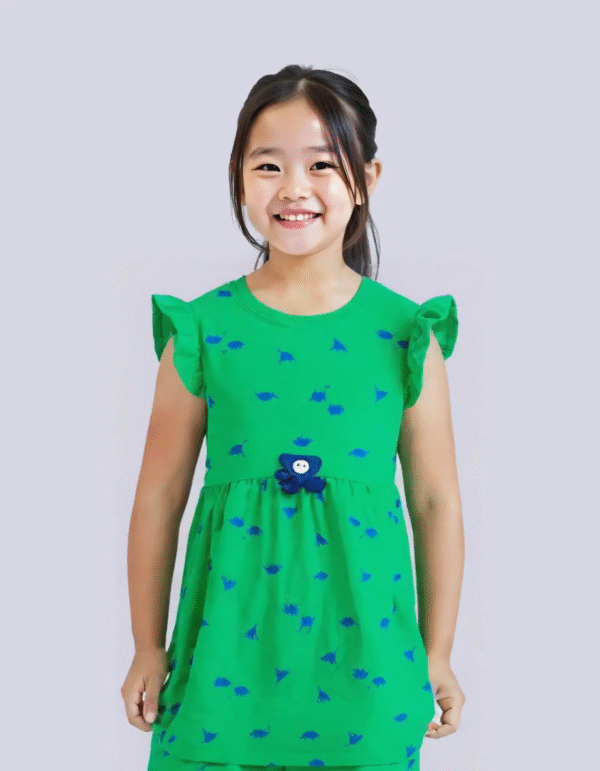 FitRoom.app_1748493222983 Girls frock (Dino - Bright green)