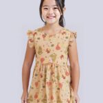 Girls frock (woodland dears - peach)