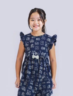 Girls frock (truck - blue)