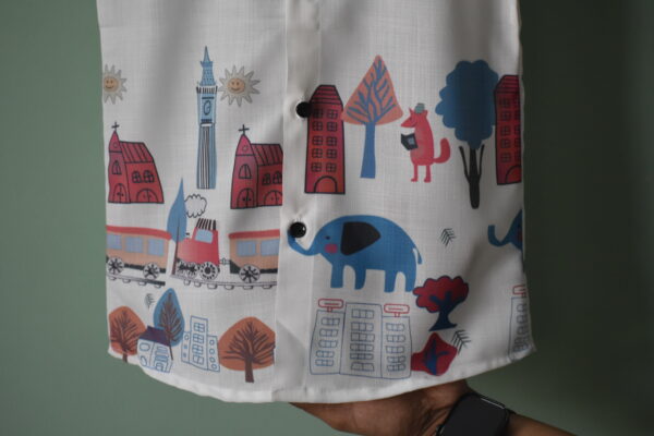 Boys' London Cityscape & Animal Print Cotton Casual Shirt