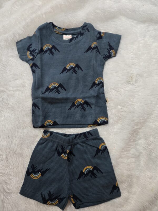 Co-ord short set (Waffer cloth - Mountain sunrise)