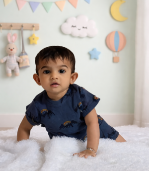 Co-ord short set (Waffer cloth - Mountain sunrise)