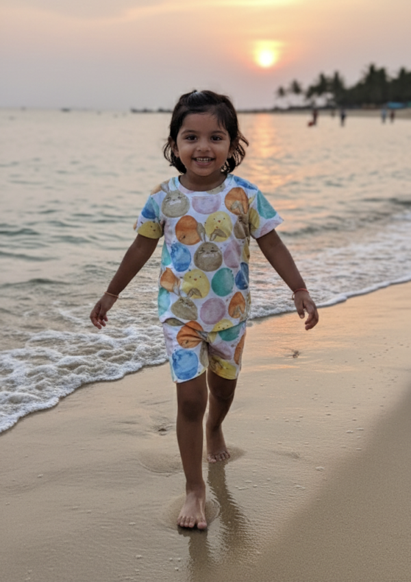 Co-ord short set (Colour rabbit)