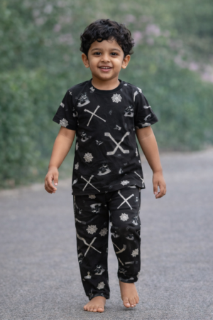 Black Hockey Print Co‑ord Set