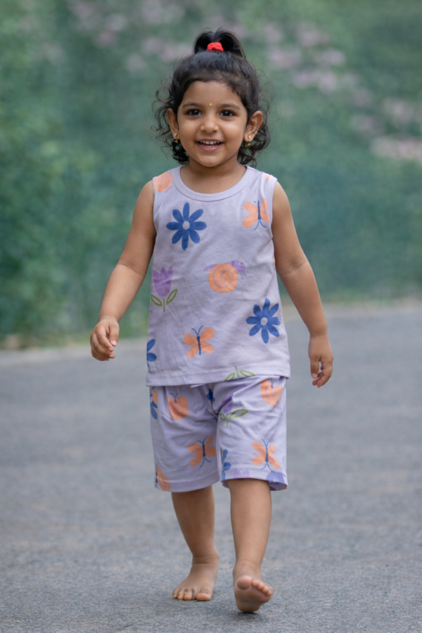 Copilot_20260625_124234 Lavender Floral & Butterfly Sleeveless Co‑ord Set