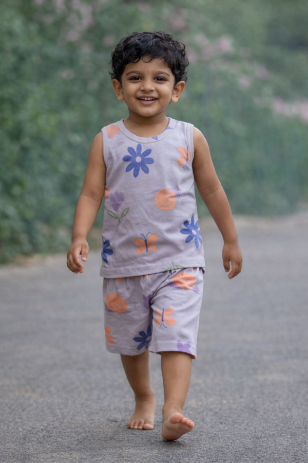 Copilot_20260625_124351 Lavender Floral & Butterfly Sleeveless Co‑ord Set