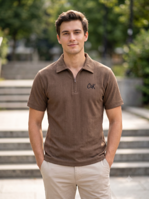 C&K Brown Jacquard T-shirt