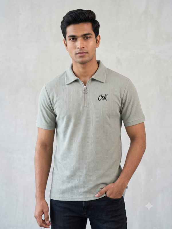 C&K Cream Jacquard T-shirt