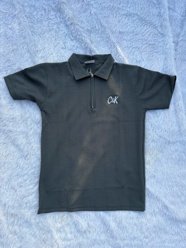 C&K Charcoal grey Jacquard T-shirt