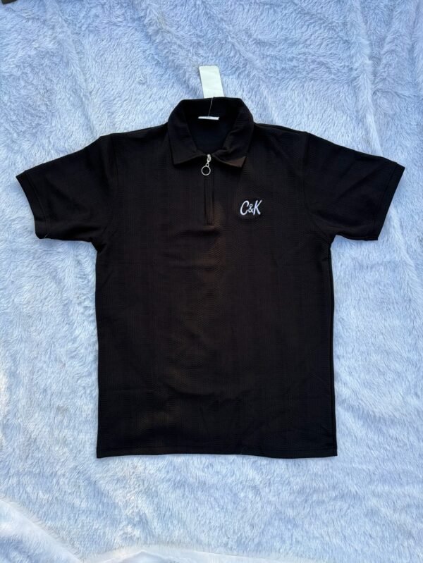 C&K black Jacquard T-shirt